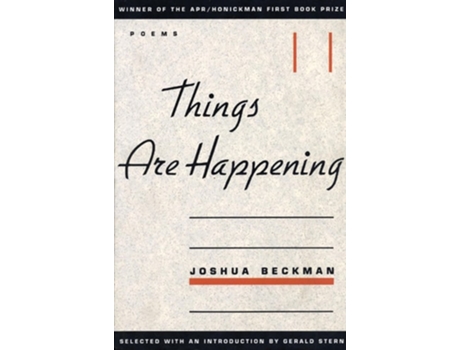 Livro Things are Happening de Joshua Beckman (Inglês)