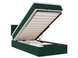 Estrutura de Cama Otomana com Colchão Veludo Verde Escuro MAISON EXCLUSIVE