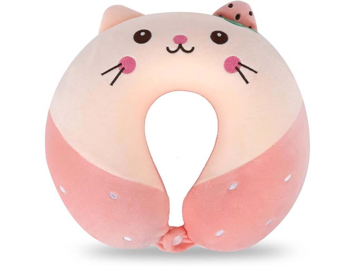 ALMOFADA DE VIAGEM AQUAFORGE com desenho de animal, suporte cervical, espuma viscoelástica, formato U, elástica