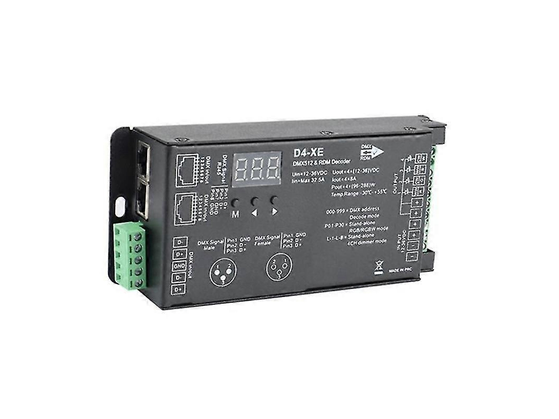 Controleur Décodageur Dmx 4ch D4 Xe Com Dimming Flicker Free Pwm 12v 36v Display Digital