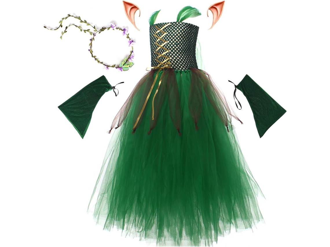 Fantasia De Halloween Para Meninas Saia De Fada Verde Fantasia De Transformação Acessório Para Vayotoy