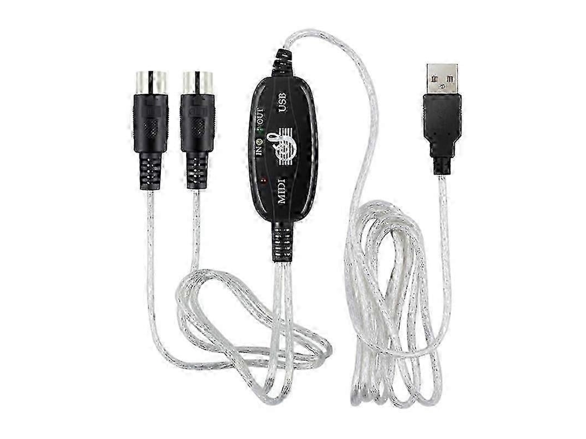 Lurelia Cabo USB Midi Din 5 Pinos, Interface para Teclados, Pianos e Sintetizadores, PC e Computador