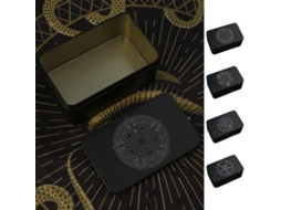 Caixa De Metal Para Cartas De Tarô Com Design De Sol E Lua, 5,12 X 3,27 Pol. Zeuxo