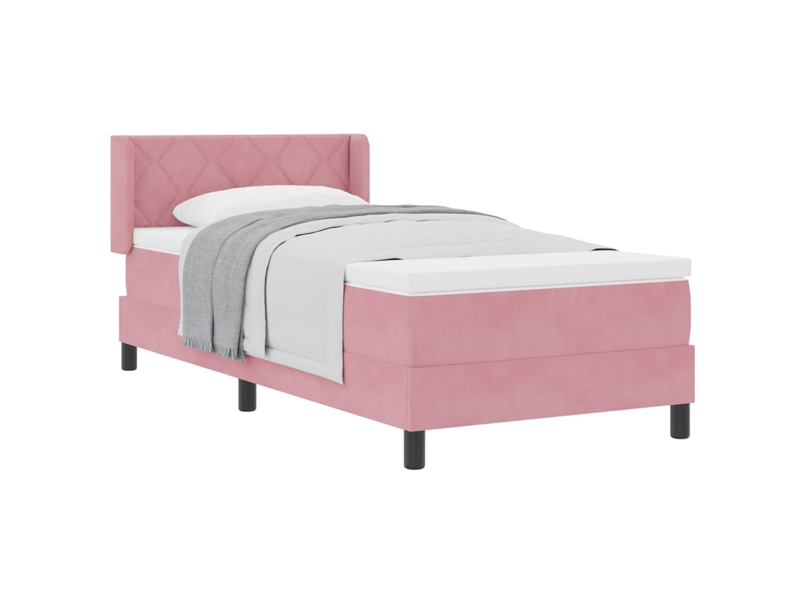Cama Box com Cabeceira Manual Rosa 200x100cm Veludo MAISON EXCLUSIVE