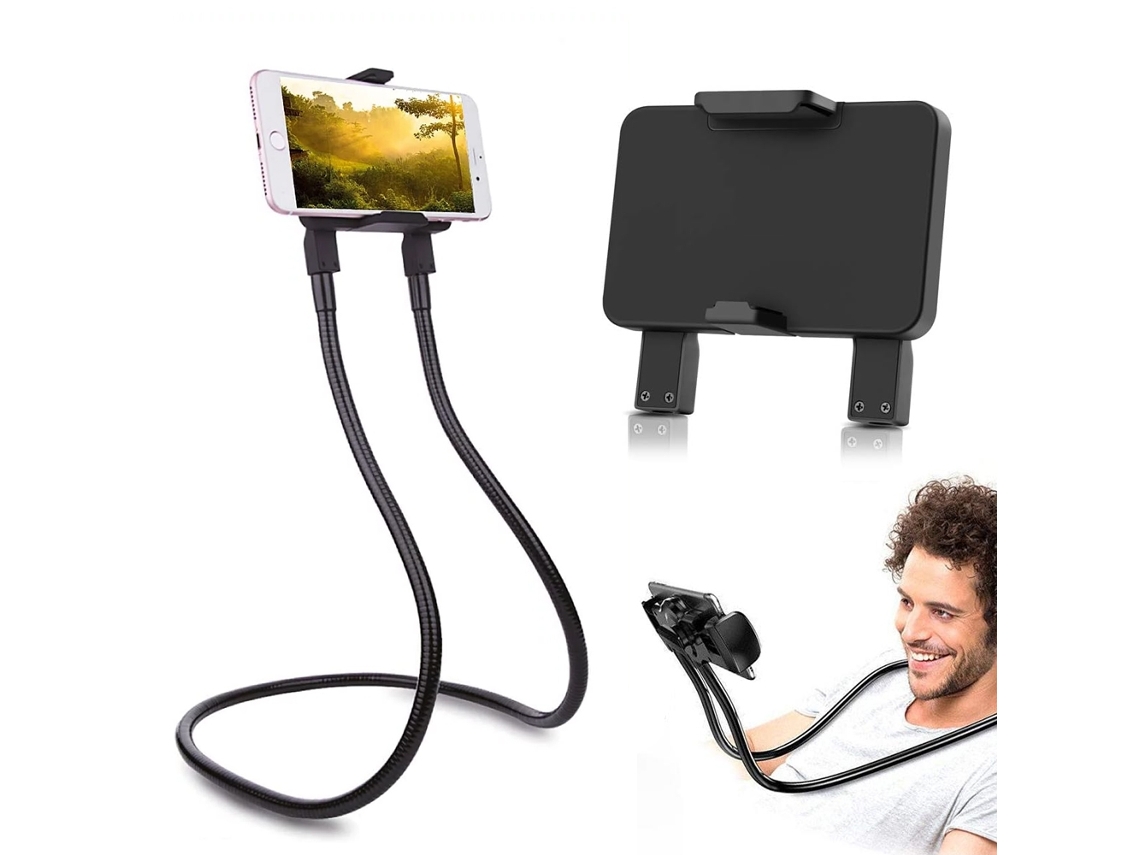Suporte Flexível Para Celular Com Pescoço / Suporte Para Celular Preto