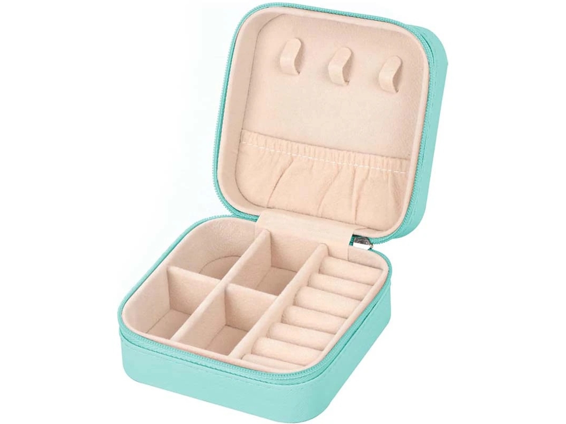 Caixa De Jóias Ecológico Viagem 10x10x5cm Azul