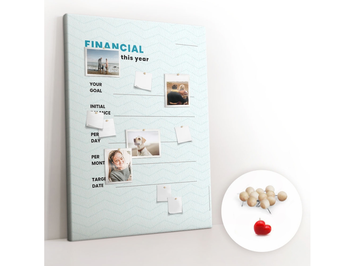 Painel De Cortiça Para Parede Planeador Financeiro Para O Escritório Espelharte (100x140 Cm)