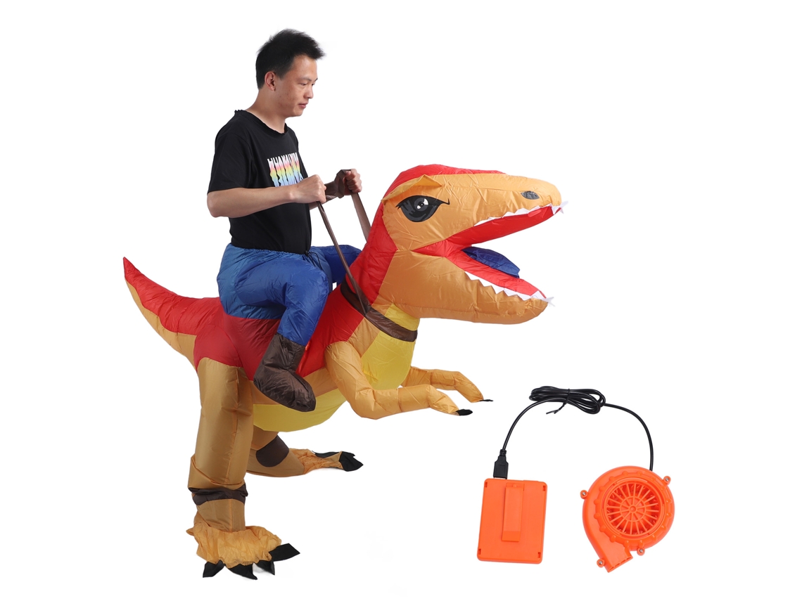 Traje Inflável de Dinossauro para Adulto com Soprador para Festa com S/MARCA