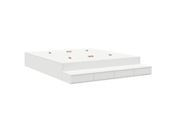 Estrado de Cama com Arrumação Branco 200 cm Madeira Processada MAISON EXCLUSIVE