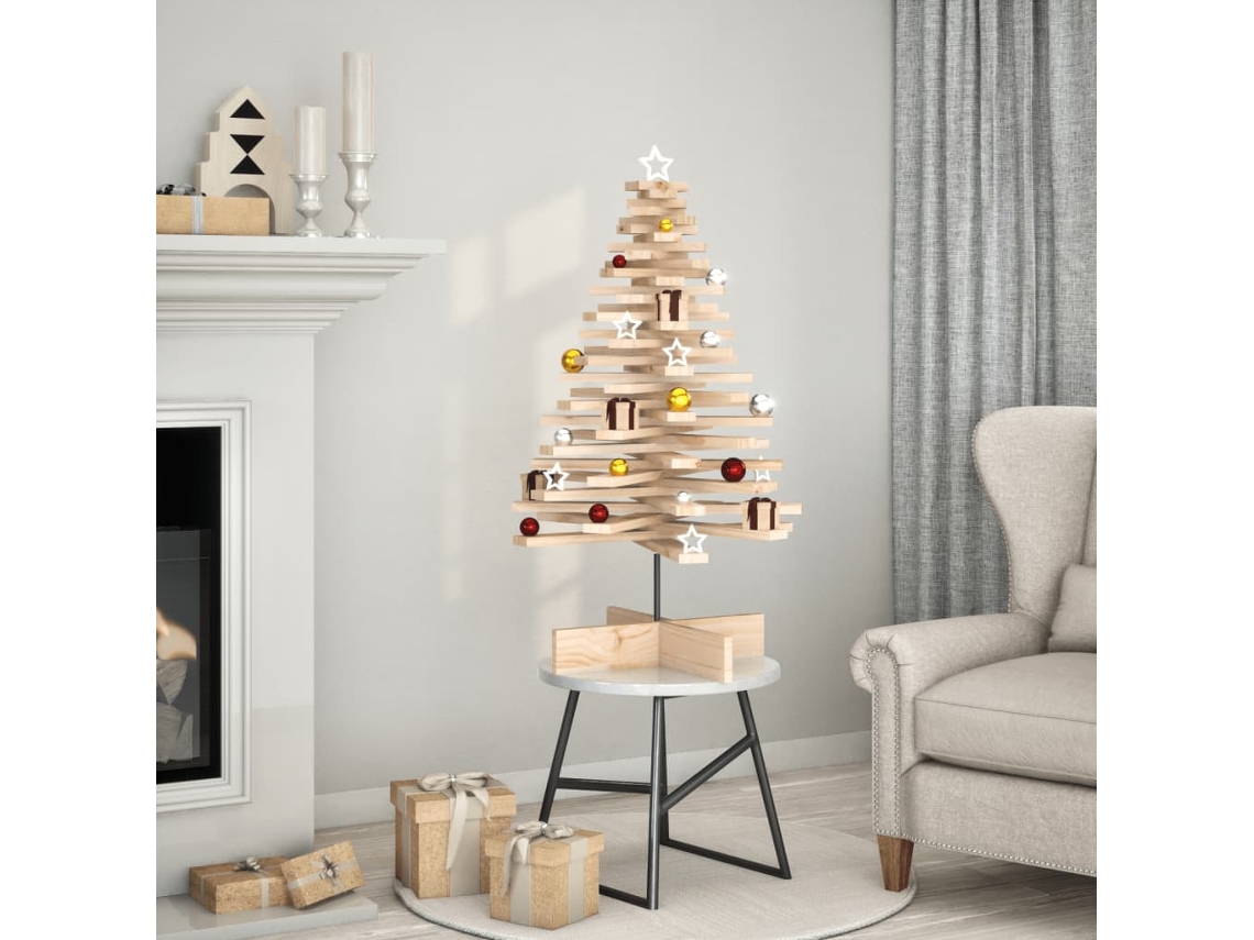 Vidaxl Árvore De Natal Decorativa 100 Cm Madeira De Pinho Maciça