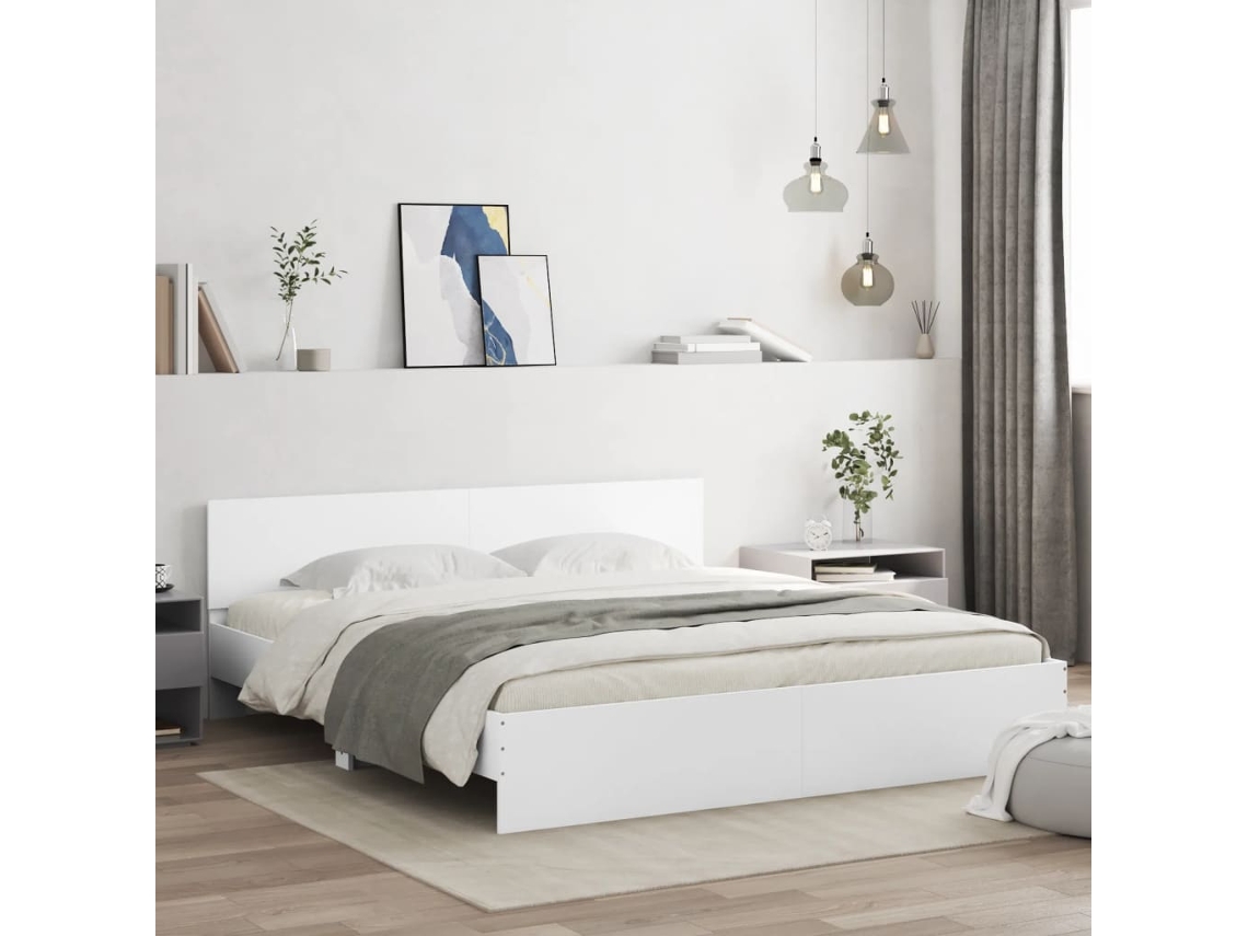 Estrutura De Cama Com Cabeceira 180x200 Cm Branco