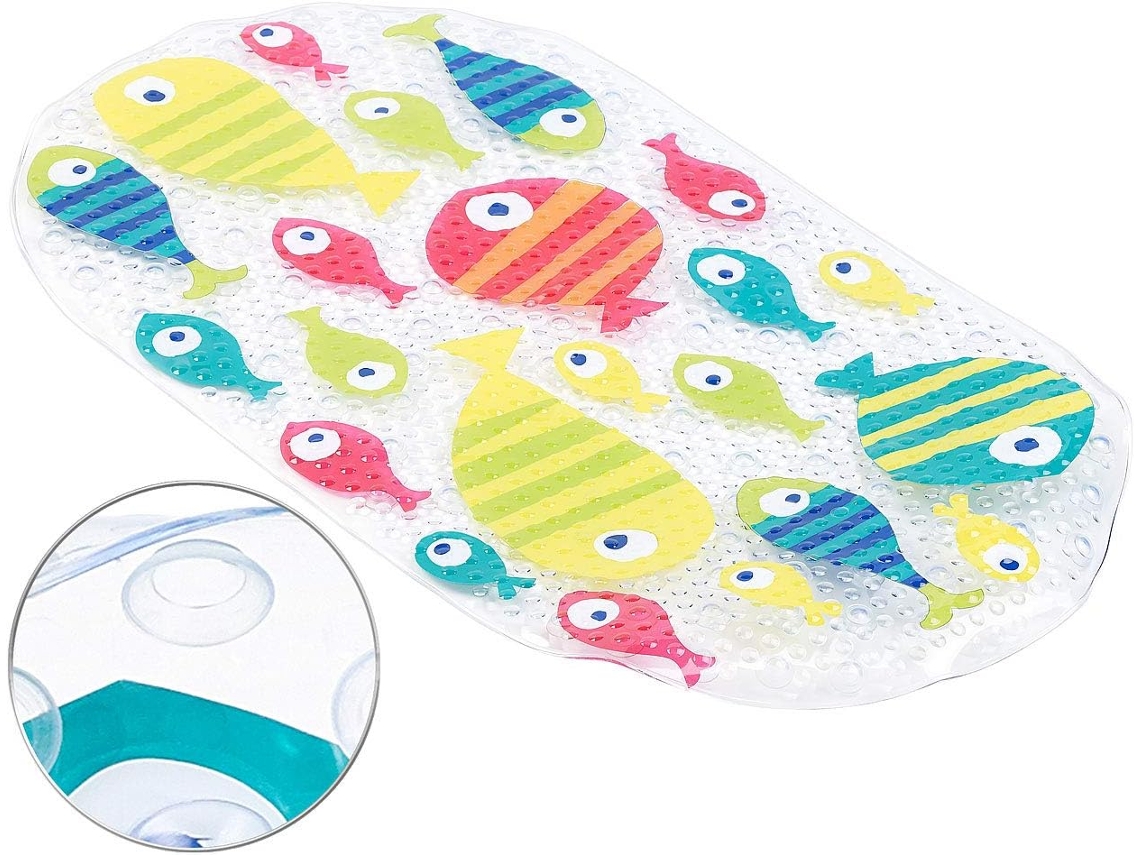 Tapete De Banho Tapete Antiderrapante Para Banheira Com Estampa De Peixes, 69 X 38 Cm (tapete De Ba Gokoco