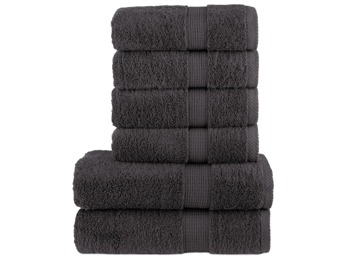 Towel Set, Towel Sets Vidaxl Antracite Algodão (n/a)