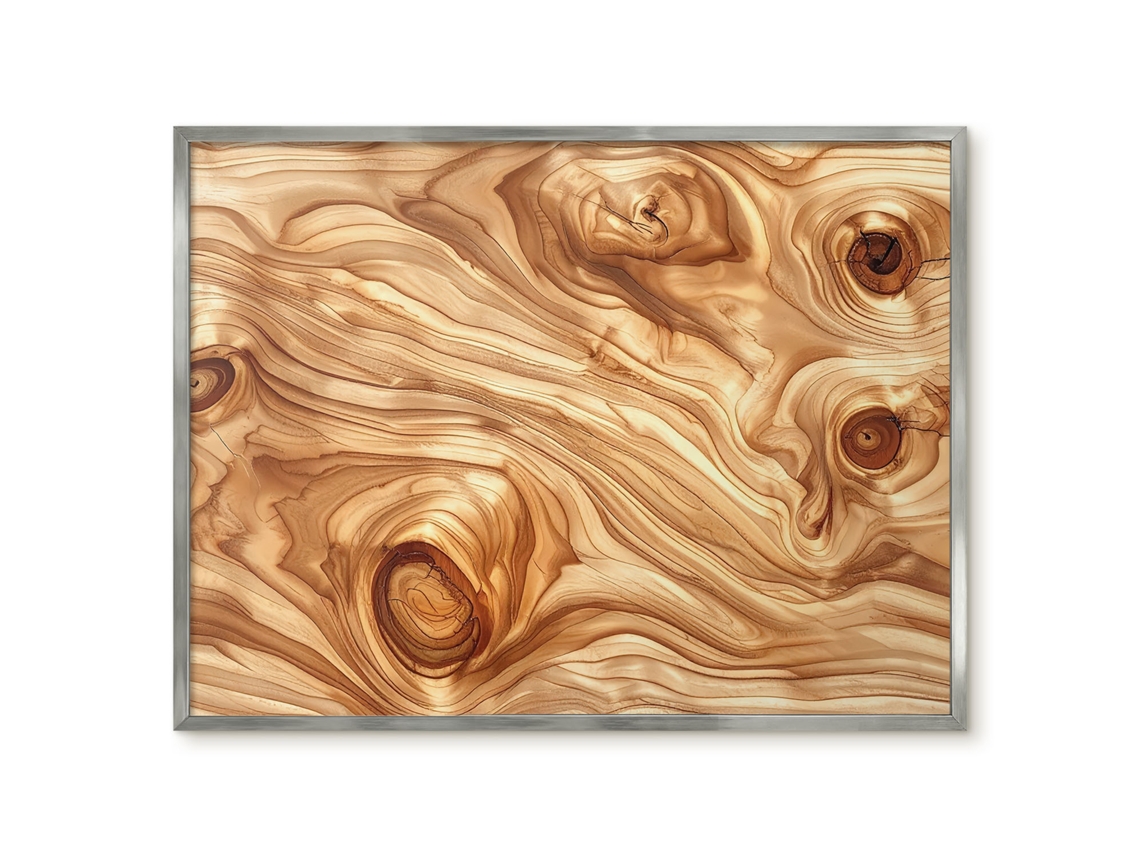 Quadro de vidro magnético com anéis de madeira para o hall de entrada Espelharte (80x60 cm)