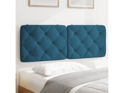 Cojín para cabecero de terciopelo azul de 140 cm