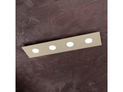 Luminária De Teto Retangular Toplight Area De 4 Luzes Com Encaixe Gx53, Estrutura Cor Areia, Design Moderno 80x20x3cm Top Light