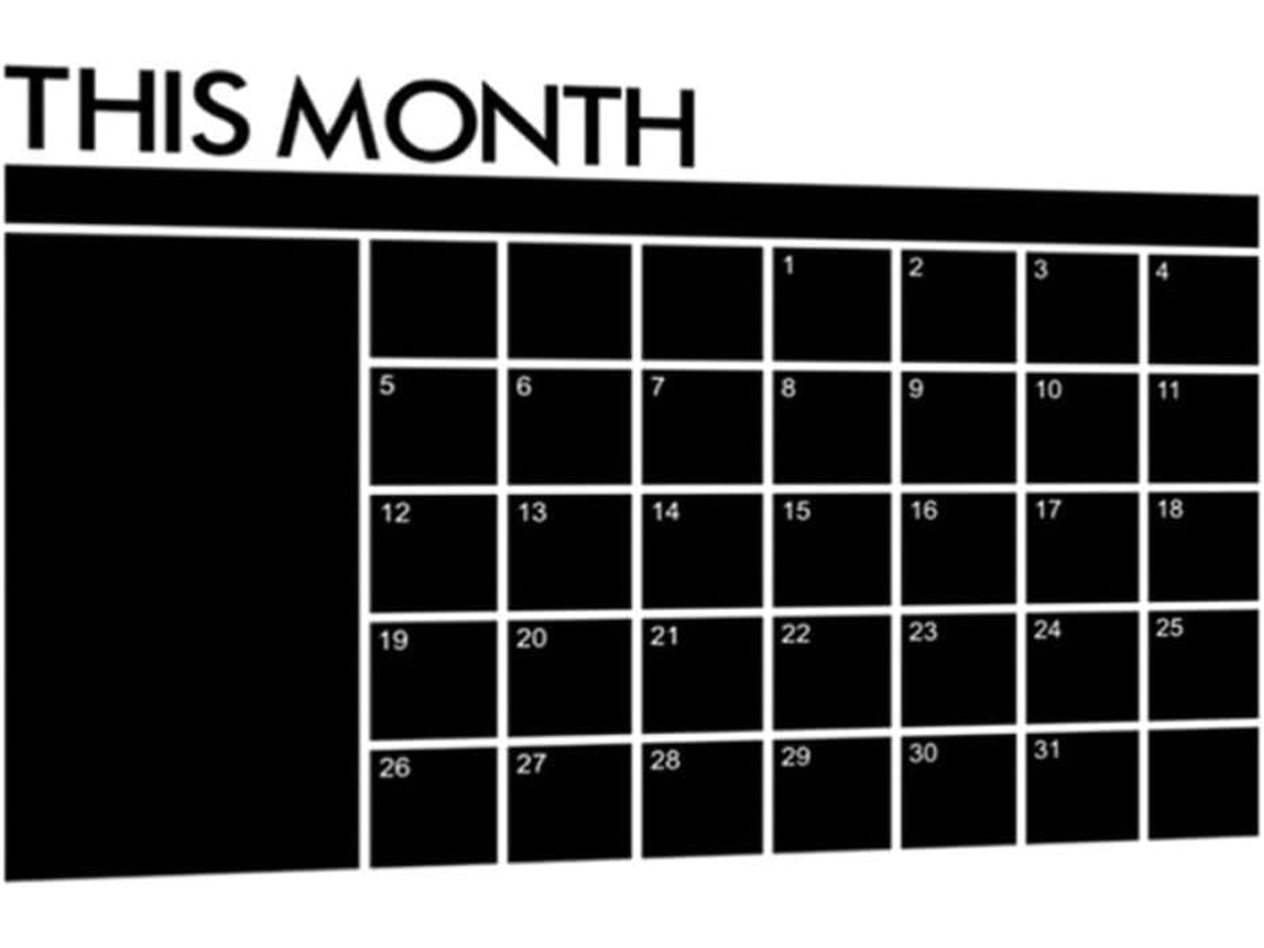Tableau De Planification Amovível Pvc Noir, Calendrier Effaçable