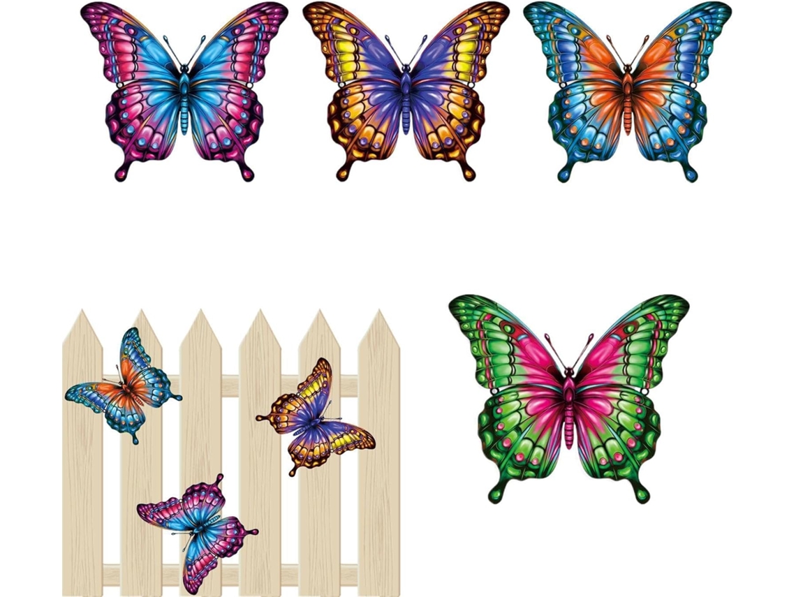 Parede Libélula Decoração Jardim Dobrável Colorida Metal Ambientes Internos Externos Cercas Pátios Varandas GOKOCO