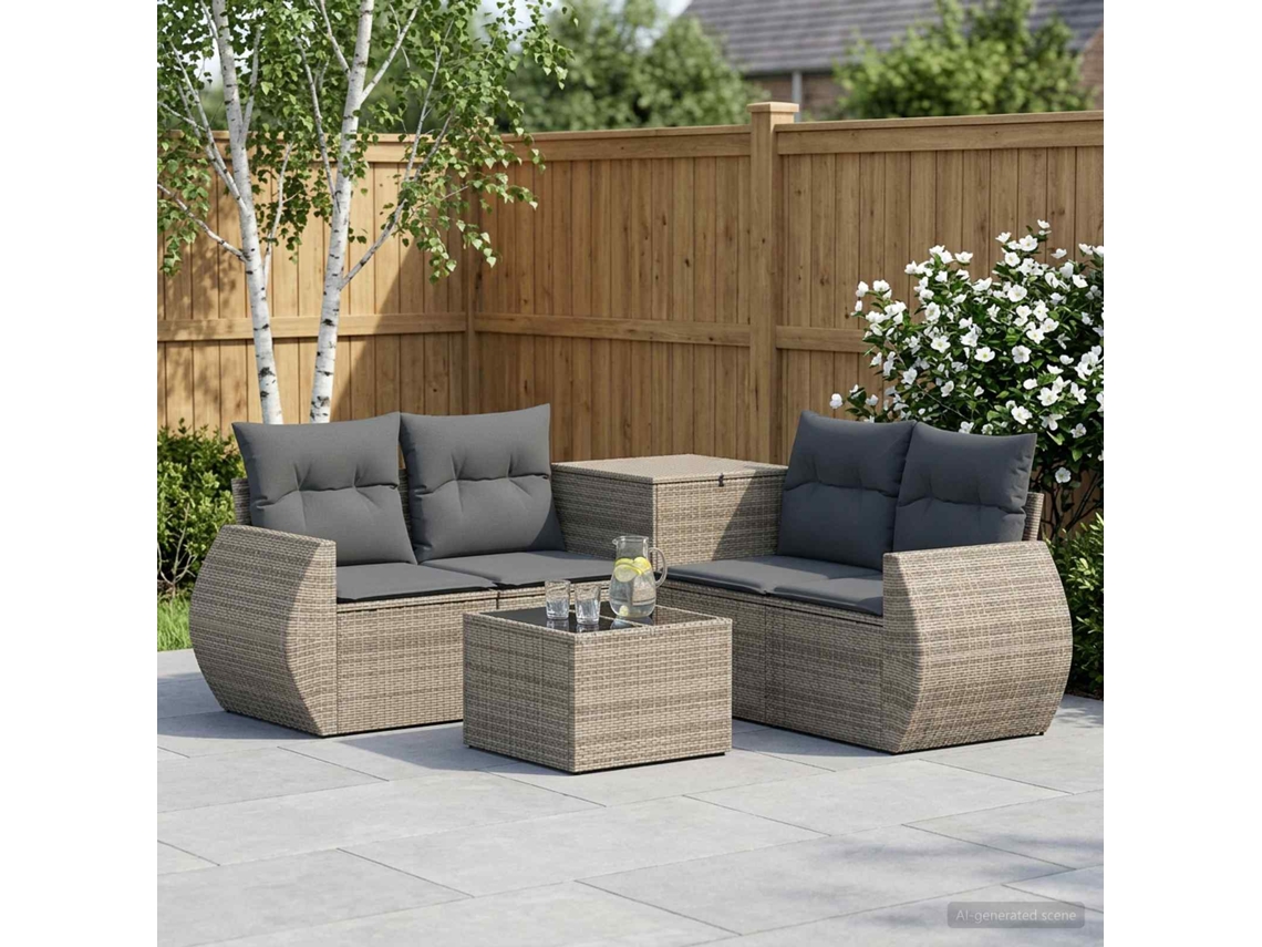 Vidaxl Conjunto De Sofás 6 Unid. Cinza E Cinza Escuro