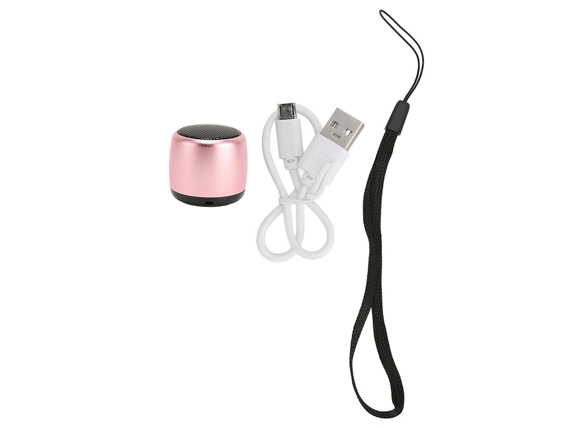 Mini Altavoz Bluetooth Portátil con Subwoofer, Recargable Usb, Metal, Rosa | S/MARCA
