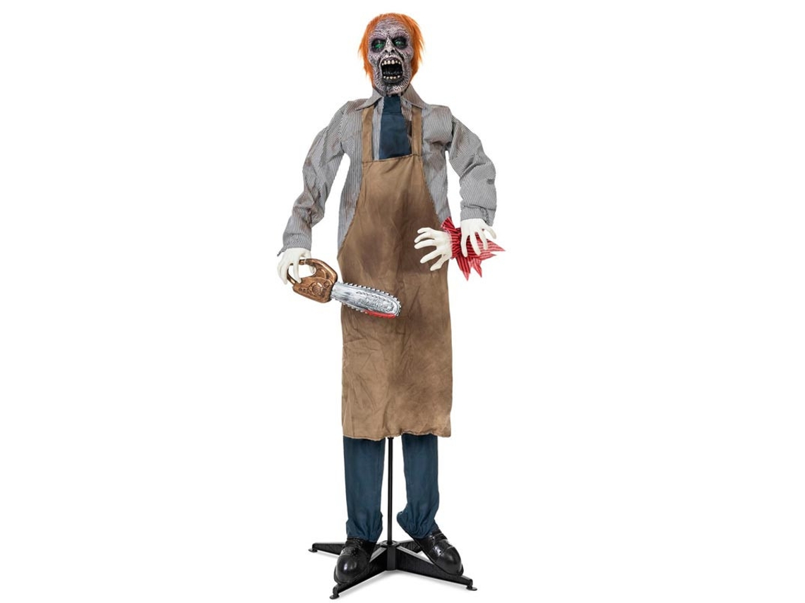 Fantasia Infantil - Viving - Zumbi Com Motosserra - Tamanho 130 Cm - Unissex - Halloween