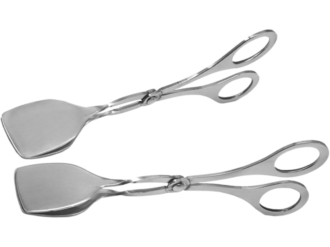 Pinça De Cozinha Aço Inoxidável 2 Peças Para Churrasco E Servir Carne Utensílio Prático Eventos Uso Diário