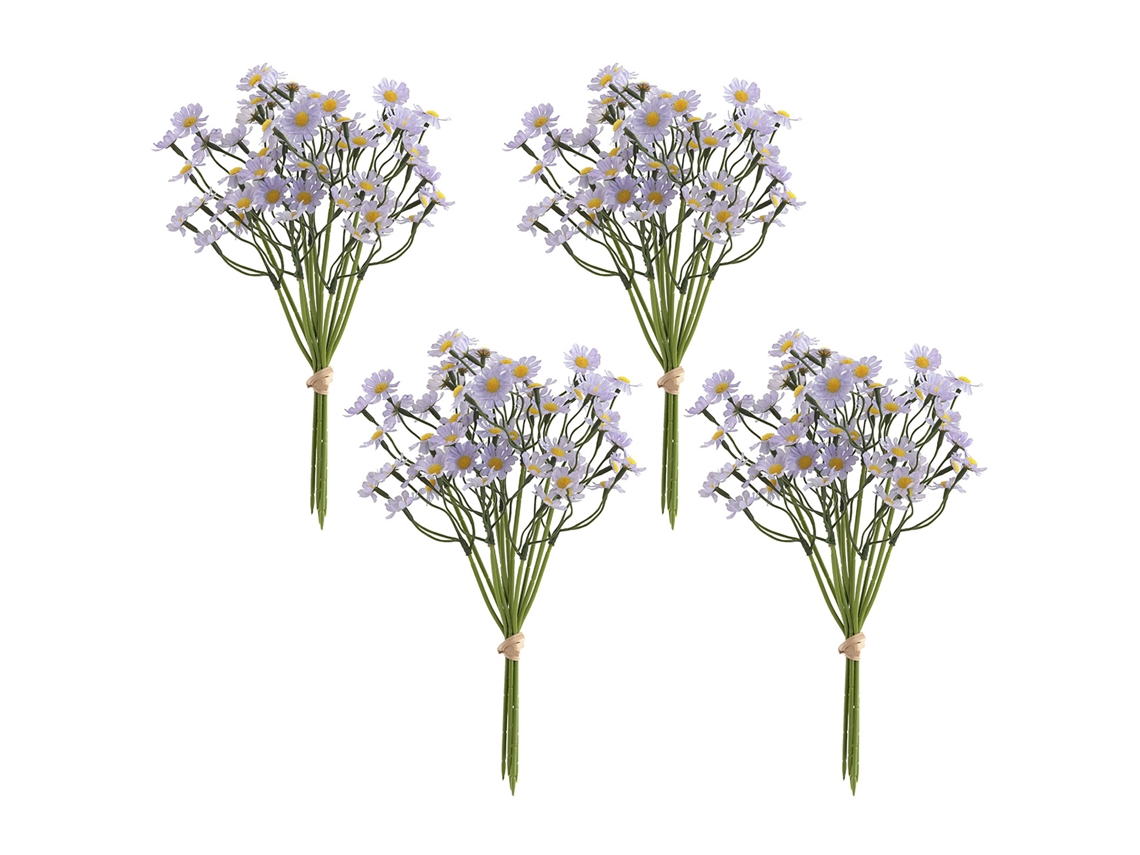 Laxiscreed - 4 Buquês Pequenos De Flores Artificiais Em Seda Para Decoração Moderna