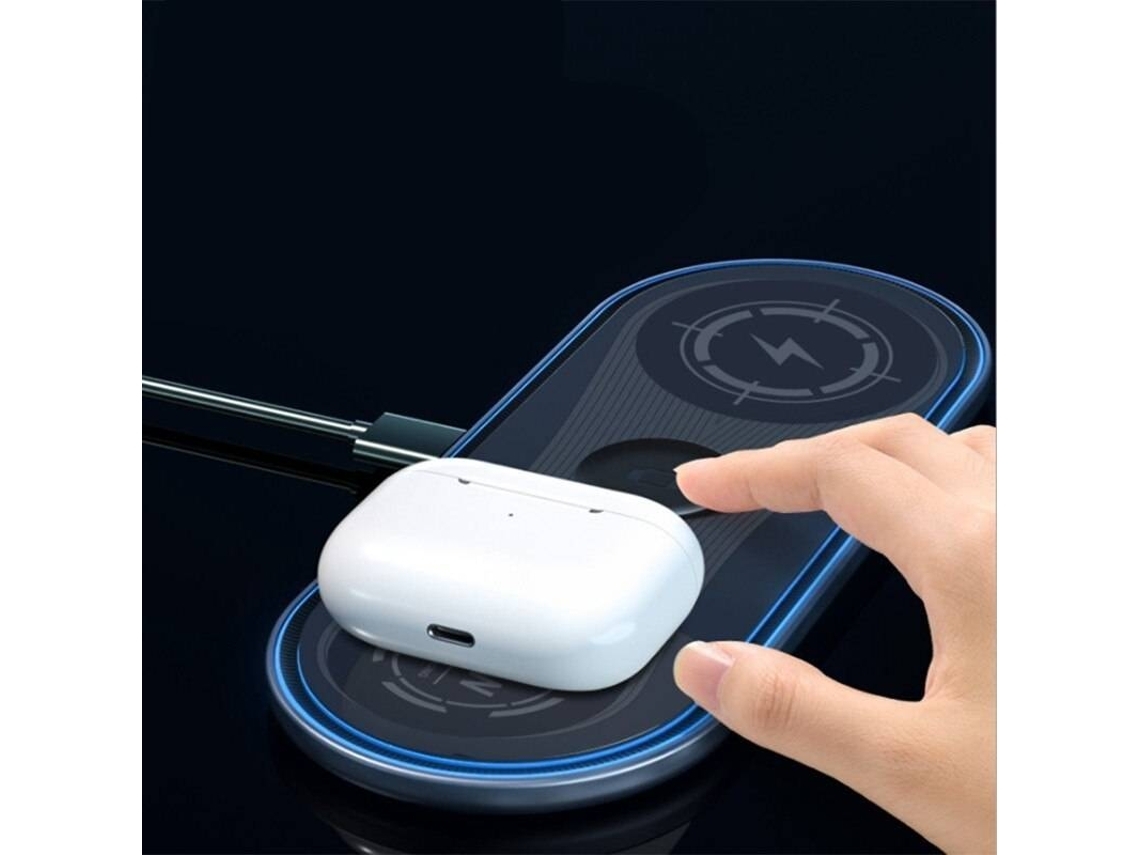 Carregador Ydcy Sem Fio 3 em 1 Carregamento Rápido com Luz Ambiente Dupla 15 W Branco