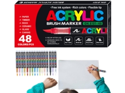 Marcadores De Tinta Acrílica Com Ponta Pincel– Conjunto De De 31 X 15 X 2, 7 Cm, Acrílicos À Prova D' Água,
