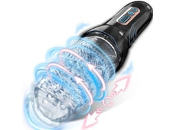 Masturbador Masculino Automtico Com 5 Modos De Impulso E Rotao E 10 Modos De Vibrao (preto)