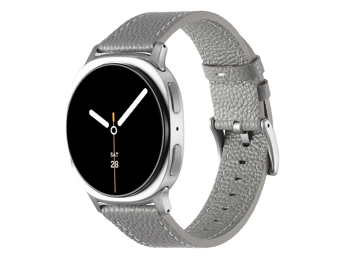 Pulseira De Couro Com Textura De Lichia Em Ambos Os Lados Para Samsung Galaxy Watch8 / Watch8 Classic