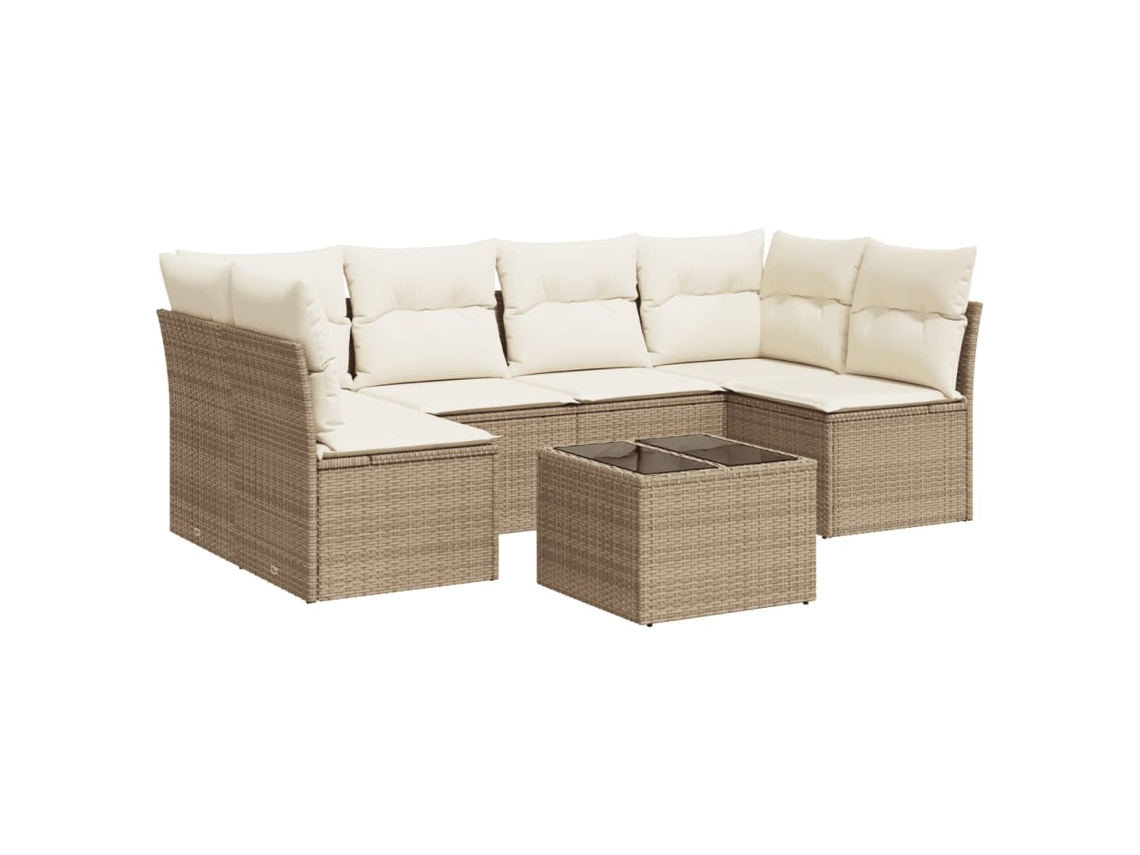 Garden Sofa Set, Garden Sofa Sets Vidaxl Bege Rattan / Vime (n/a)