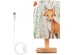 Abajur De Mesa Led Pequeno E Elegante Com Design Cogumelo Raposa, Perfeito Para O Quarto De Uma Criança