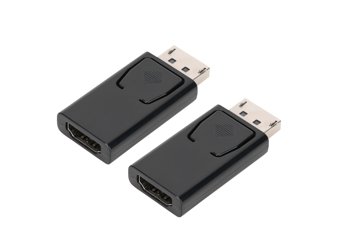 2 Unidades Adaptador Conversor Display Port Dp Macho Para Hdmi Fêmea Preto Para Computadores E Laptops