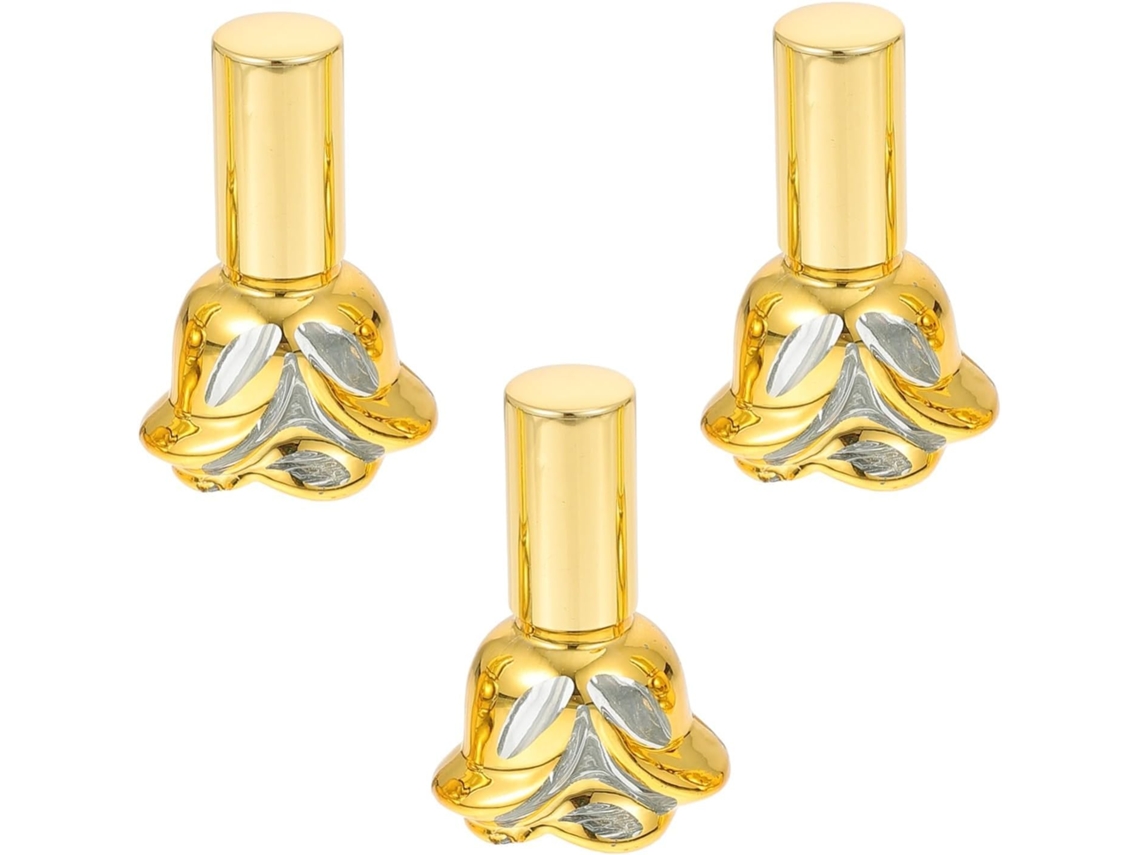 Frascos De Aromaterapia Recarregáveis, 3 Unidades, 6ml, Vidro Transparente Com Decoração Rosa, Para Viagem.