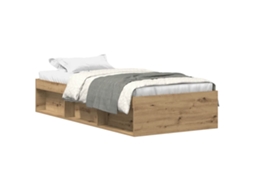 Bed Frame, Bed Frames Vidaxl Marrom Madeira Processada (90 X 200 Cm)