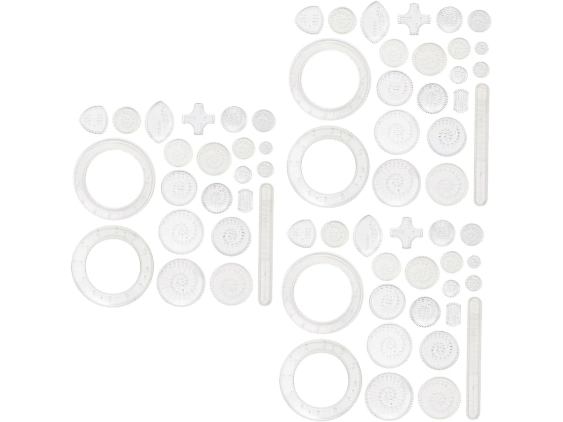 Conjunto Com 3 Conjuntos De 22 Peças De Réguas, Prendedores De Papel E