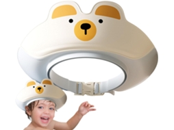 Touca De Banho Infantil Protetor Cabelo Em Formato Urso | Ajustável E Fofa Para Meninos Bebês
