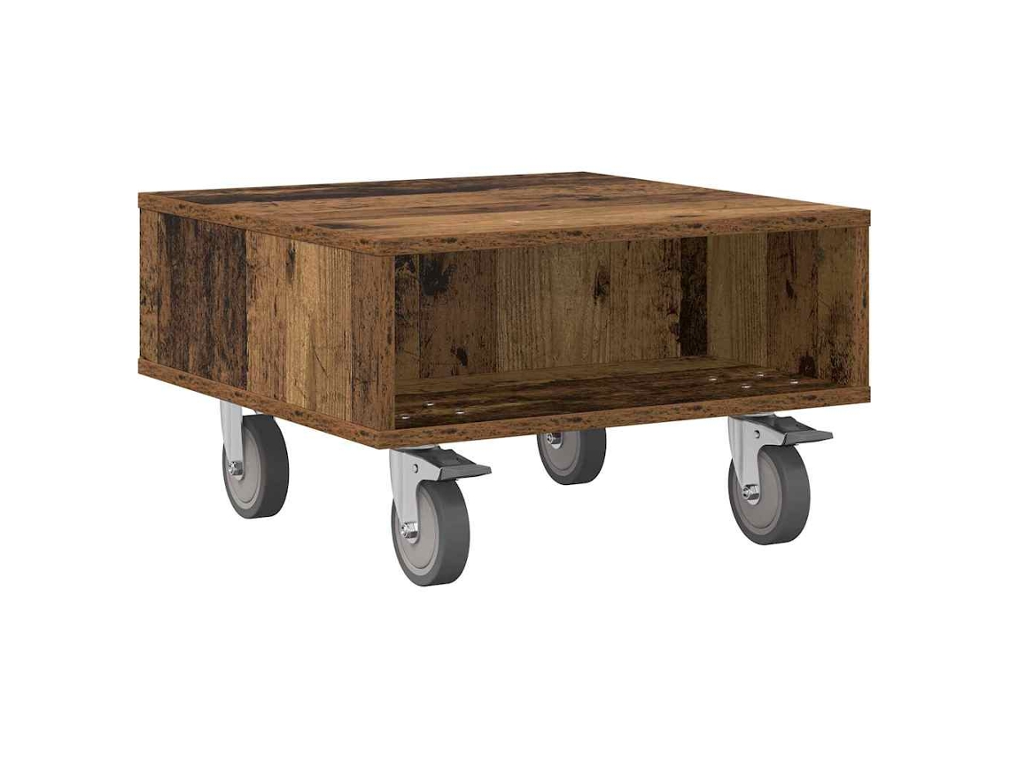 Mesa lateral com rodas Madeira Antiga MAISON EXCLUSIVE (50,5x50x30 cm)