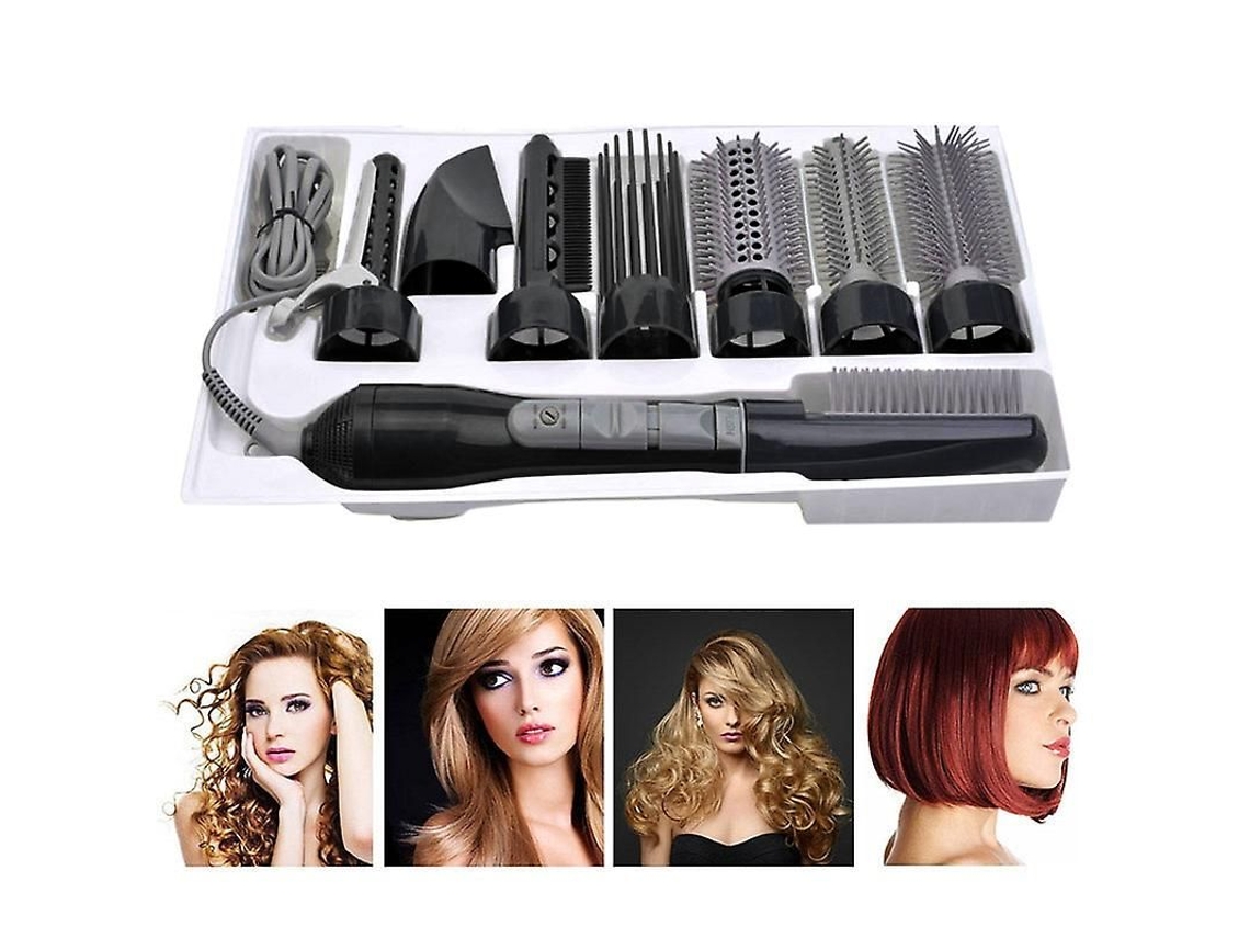 Secador de Cabelo Profissional 8 em 1 com Modelador de Cachos, Ideal para Viagens e Hotéis, com Pente Integrado. TAISHENGDA