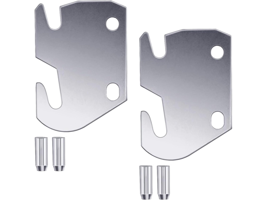 Conjunto De 2 Placas Gancho Metal Zincado Para Grades Cama Madeira, Su
