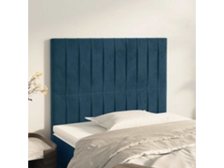 Vidaxl Cabeceira Azul Escuro 100x5x118/128 Cm Veludo