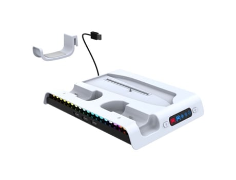 Suporte De Carregamento Multifunções Para A Ps5 Slim Com Rgb E Refrigeração Branco Ipega