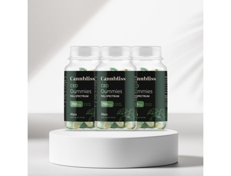Pack 3 Cbd Gummies 750mg 30pcs Full Spectrum Pague 2 Leve 3 Cannbliss