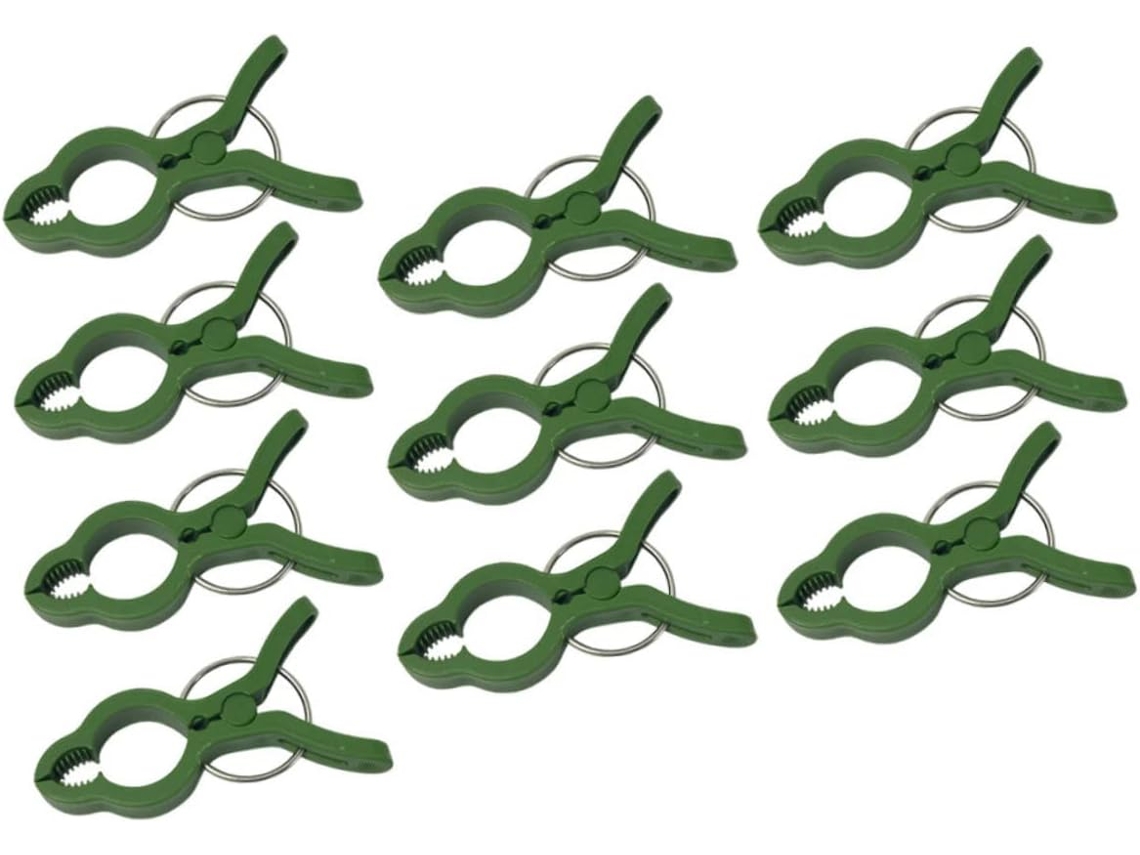 Inoomp 10 Clipes para Fixação de Plantas, Clipes para Plantas de Jardim Feitos de Plástico, Verdes, Flexíveis, CHABERLU
