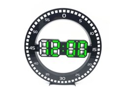 Relógio De Parede 3d Com Tela Grande Led Ds 3688l Para Sala De Estar, Cor Preta E Verde Slowmoose