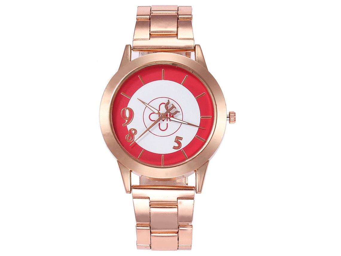 Relógio de Pulso Feminino Casual de Aço com Movimento de Quartzo e Mostrador Analógico (vermelho)