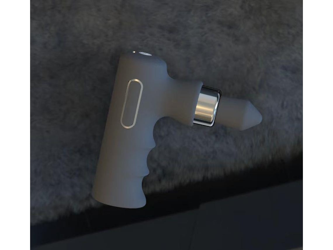 Pistola De Massagem Muscular Halinuia 2023mini Recarregável, Alívio De Tensões Musculares,cinza+ Bolsa De Mão