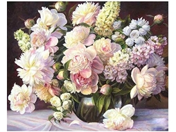 KOFIHETY Kit Pintura Por Números Árvore Do Norte, Pintura A Óleo Diy Em Tela Presente Para Adultos E Crianças 16x20 Polegadas 4050 Cm Flores (sem Moldura
