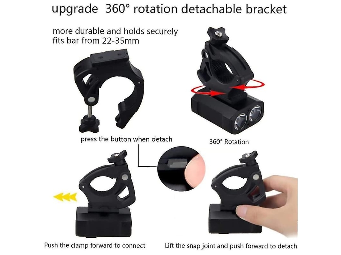 Luz Dianteira De Bicicleta Dupla Super Brilhante Para Ciclismo Noturno E Mountain Bike